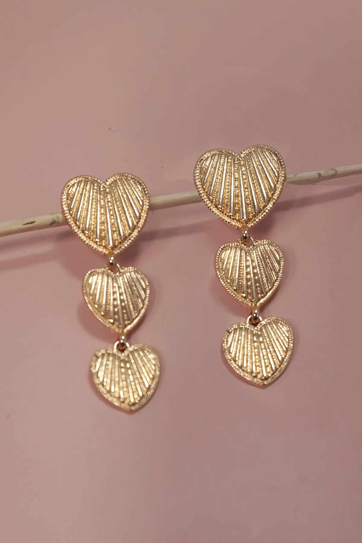 Heart Drop Etched Earrings