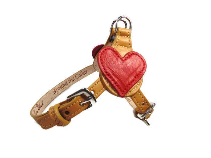 Heart Leather Step-In Dog Harness