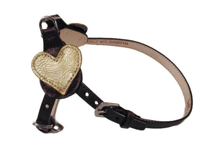 Heart Leather Step-In Dog Harness