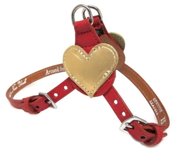 Heart Leather Step-In Dog Harness