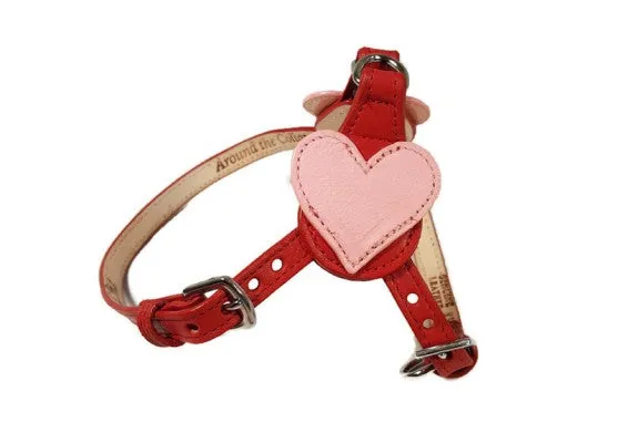 Heart Leather Step-In Dog Harness