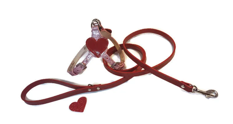 Heart Leather Step-In Dog Harness