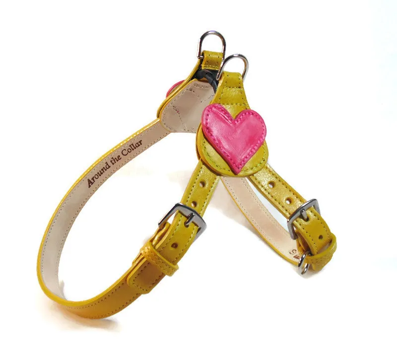 Heart Leather Step-In Dog Harness