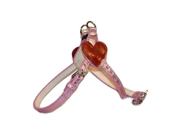 Heart Leather Step-In Dog Harness