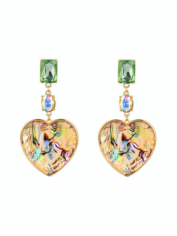 Heart-shaped Geometric diamond Earrings