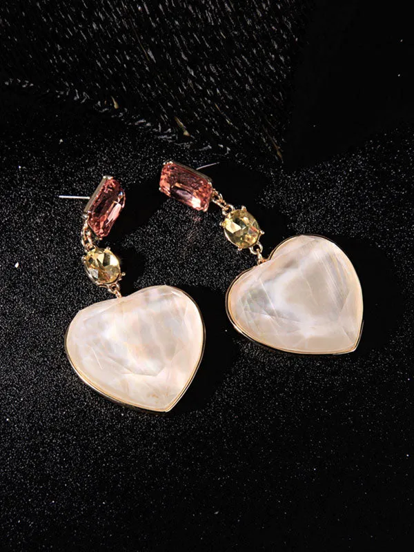 Heart-shaped Geometric diamond Earrings