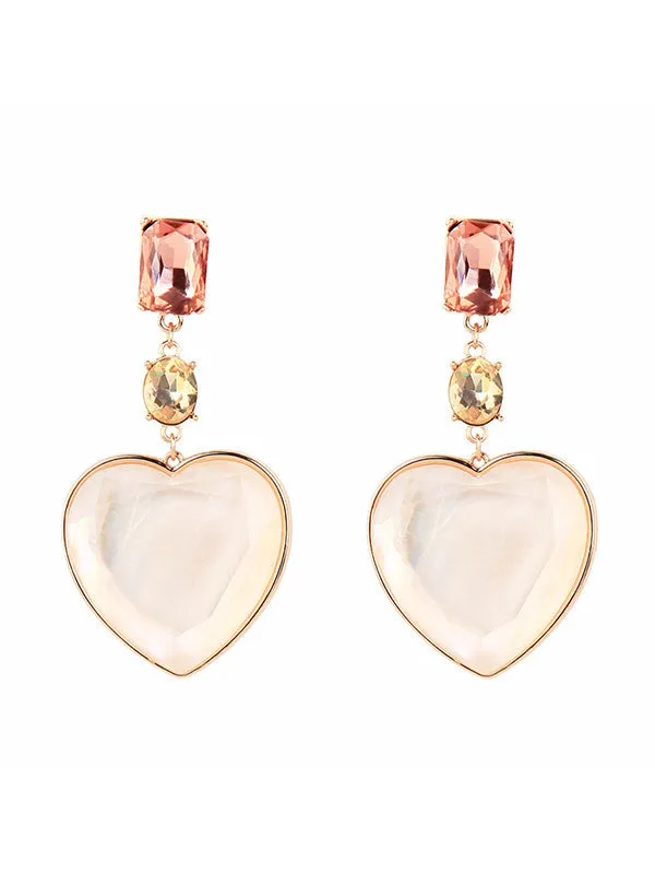Heart-shaped Geometric diamond Earrings