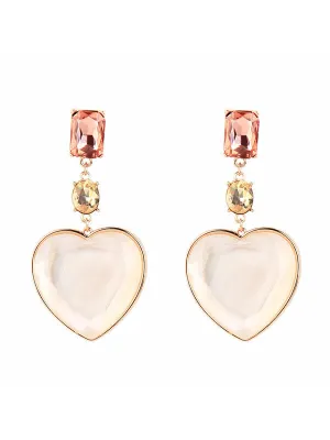 Heart-shaped Geometric diamond Earrings