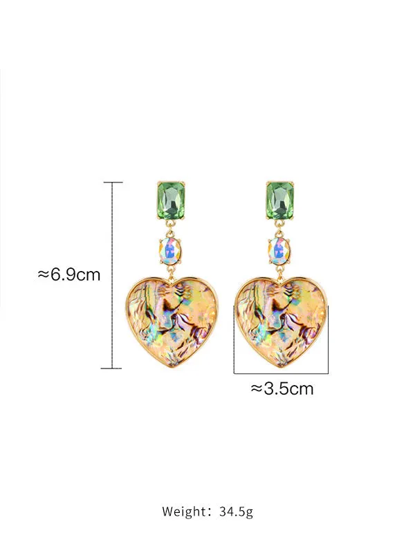 Heart-shaped Geometric diamond Earrings