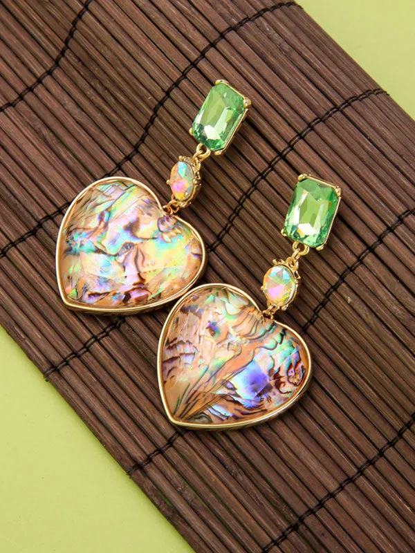 Heart-shaped Geometric diamond Earrings