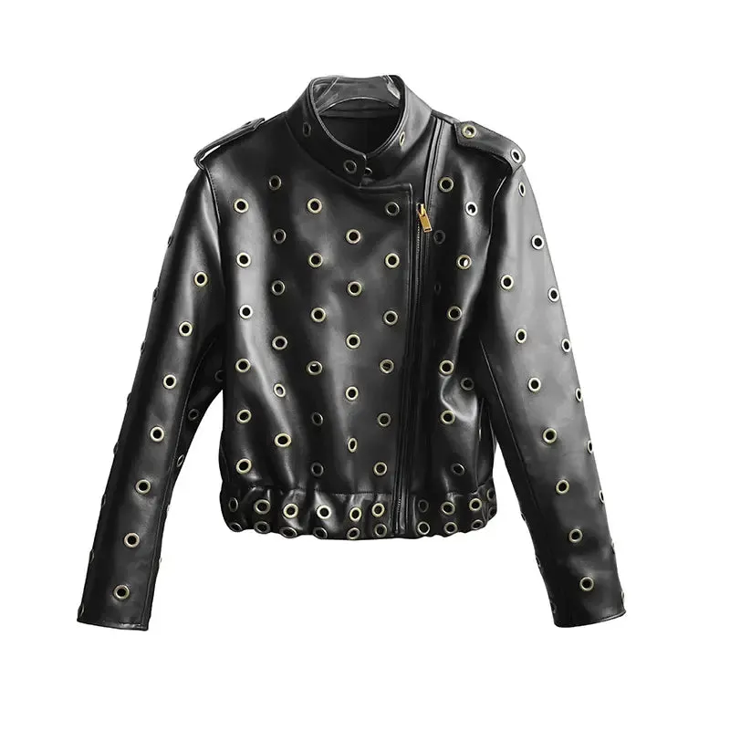 Hello Ring Black Leather Jacket