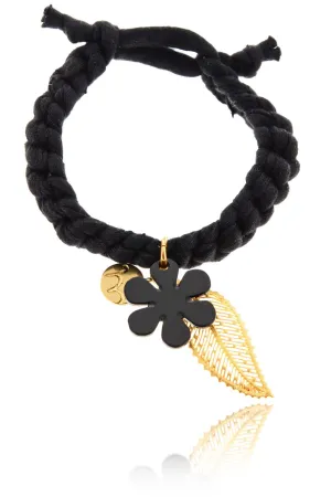 HOJA DE OTONO Black Elastic Bracelet