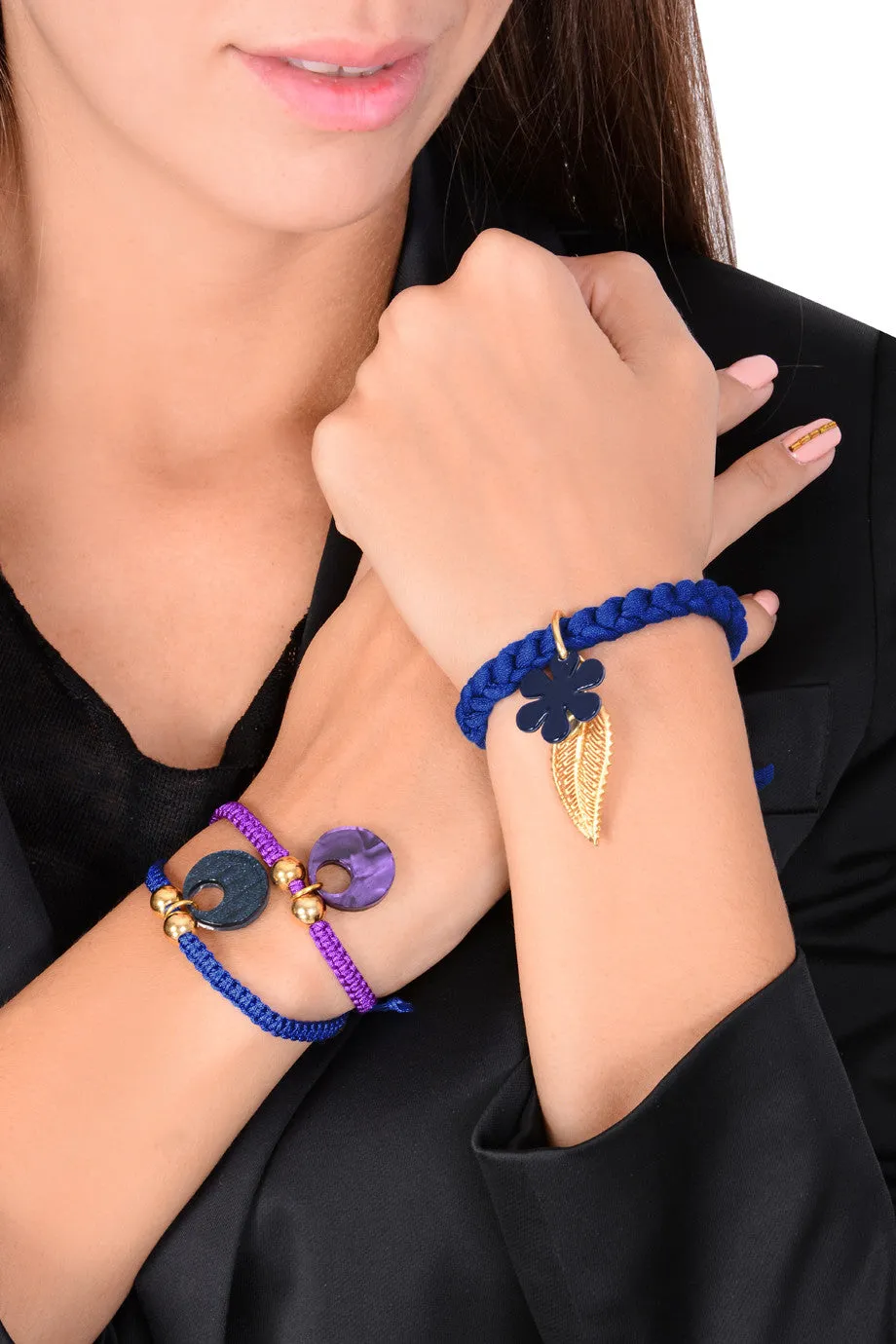 HOJA DE OTONO Indigo Elastic Bracelet