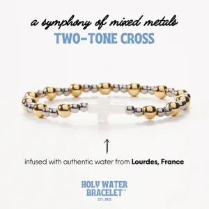 Holy Water Two-Tone Cross Bracelets