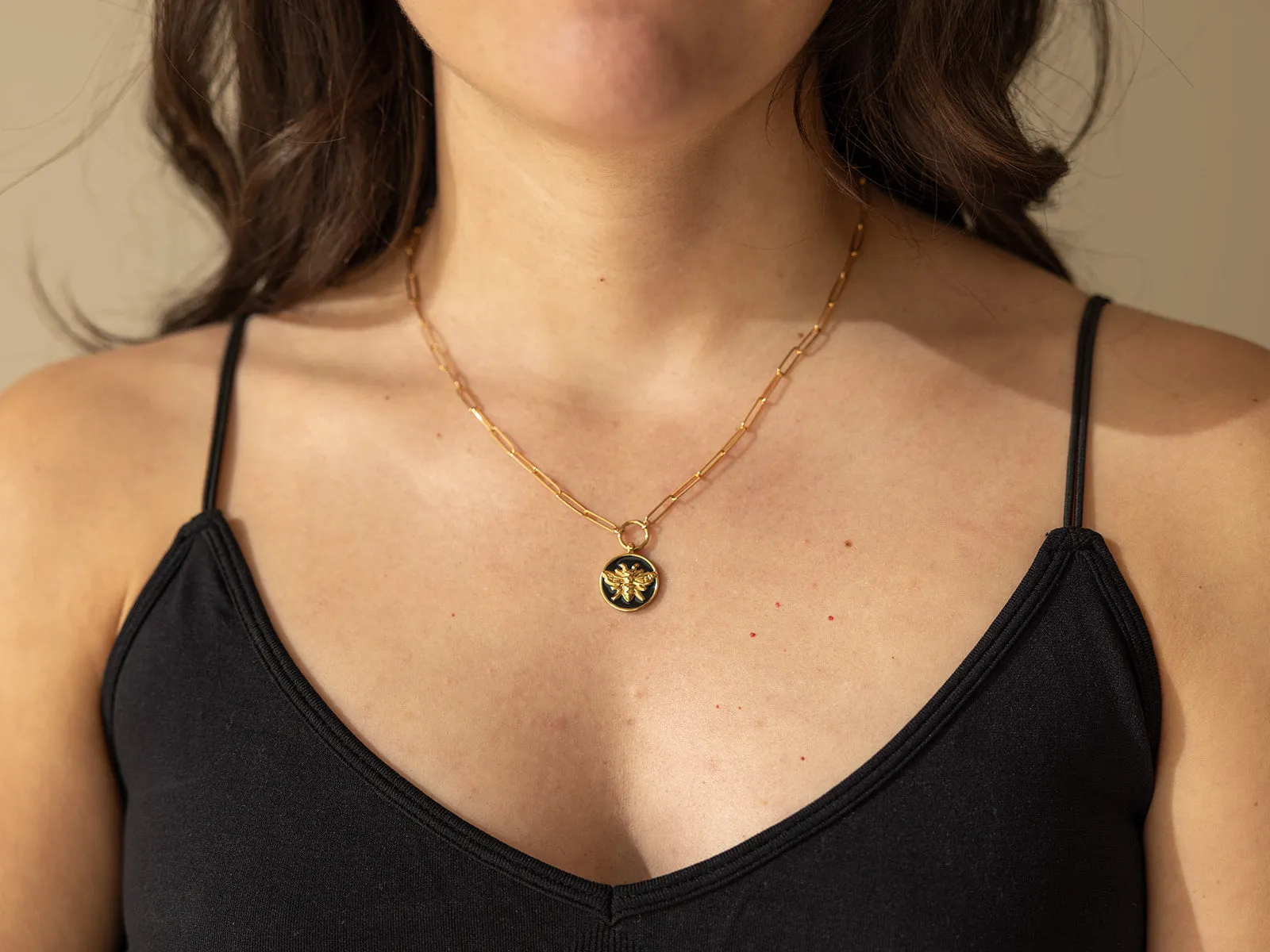 Honey bee Pendant Necklace in Gold