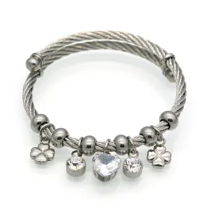 Hot Selling Clover Heart Charm Bracelets & Bangles Gold Bracelets For Women Crystal Bracelet Pulsera Famous Brand Jewellery