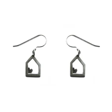 House and Heart Earrings