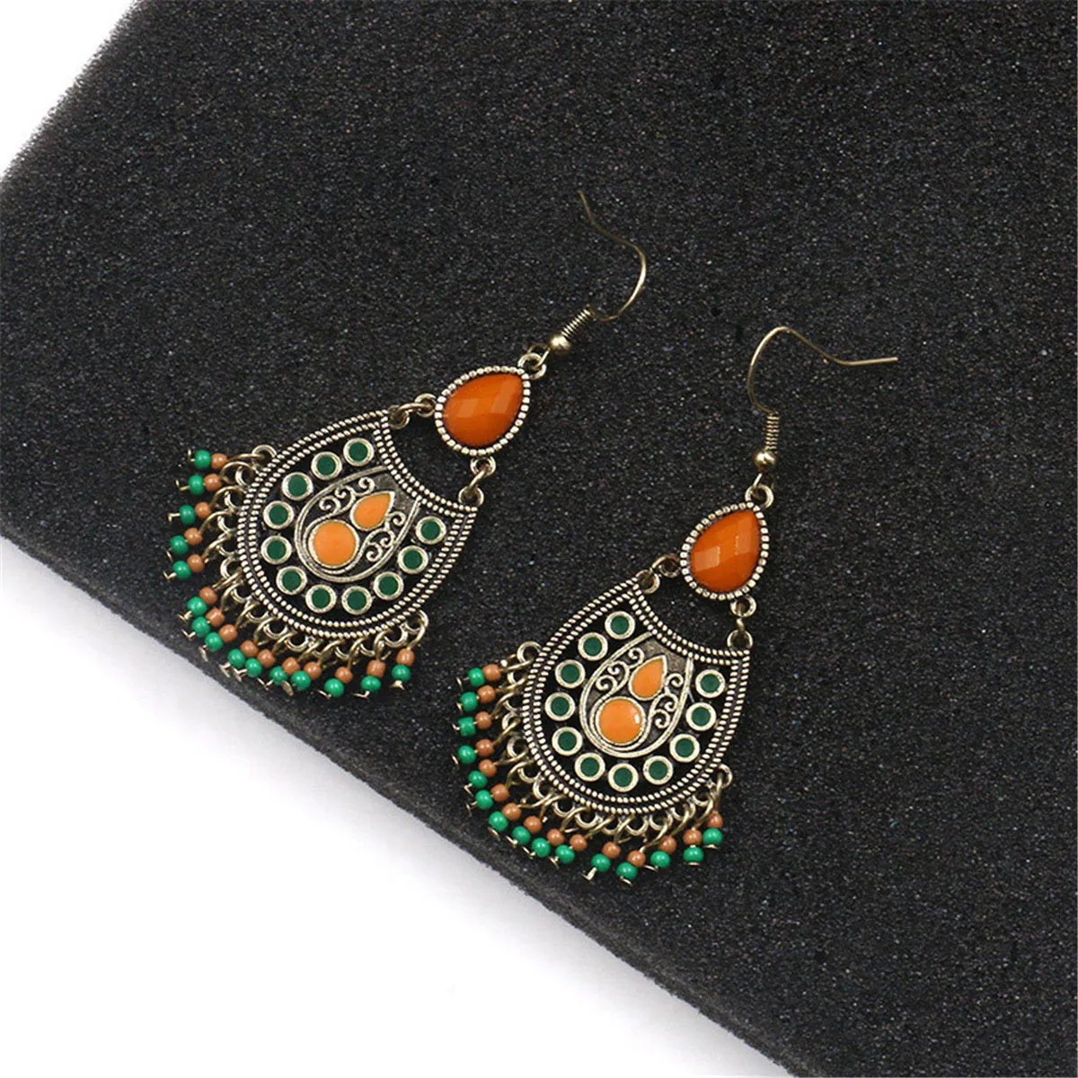 Howlite & Resin 18K Gold-Plated Chandelier Drop Earrings