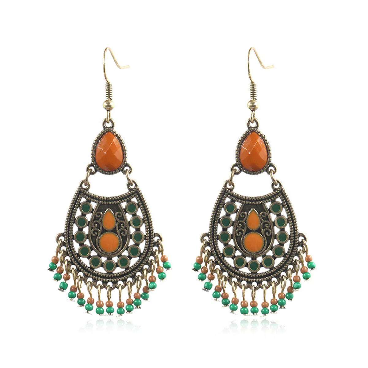 Howlite & Resin 18K Gold-Plated Chandelier Drop Earrings