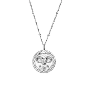 Imprint Zodiac Sign Silver Coin Necklace