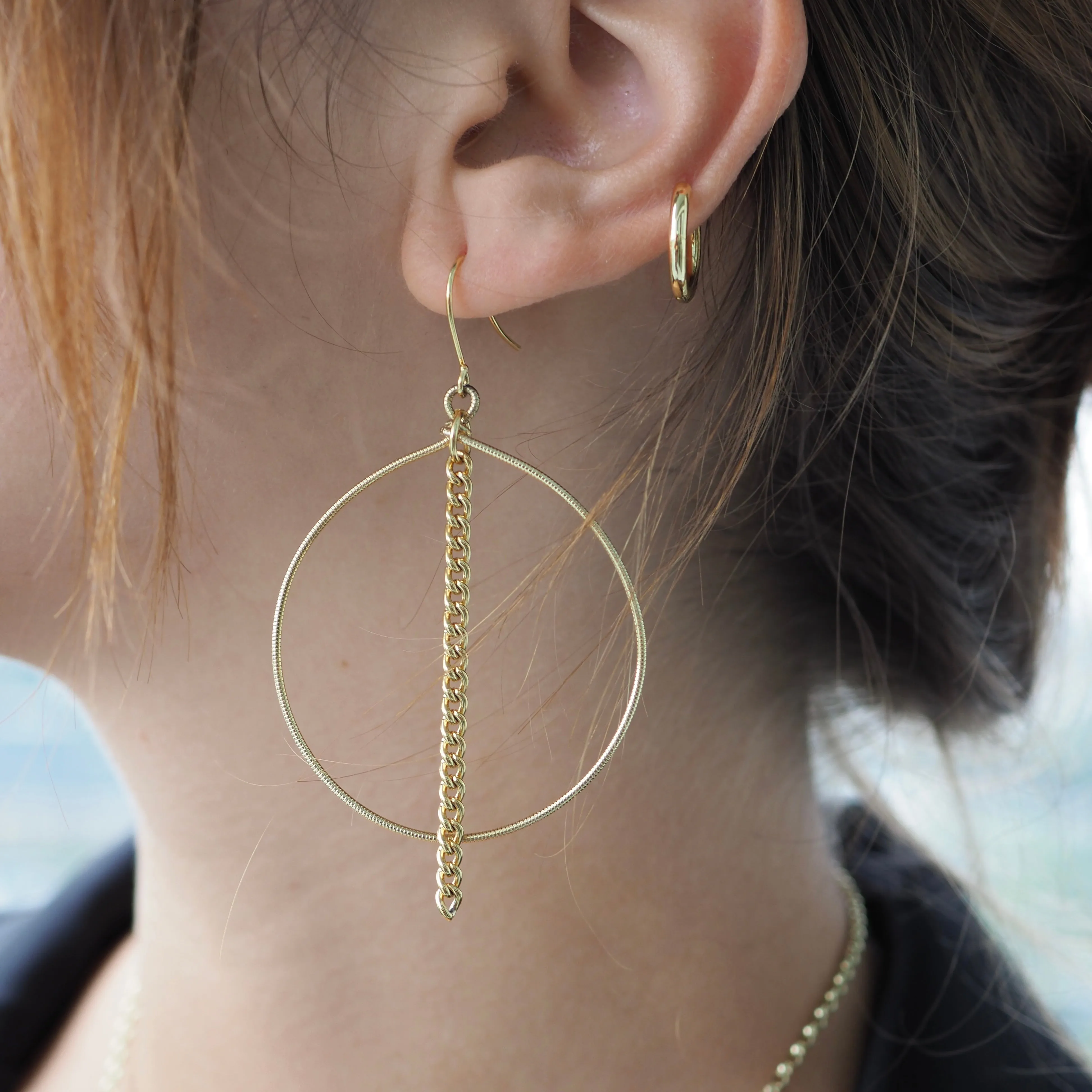 INDIA HOOP CHAIN EARRINGS