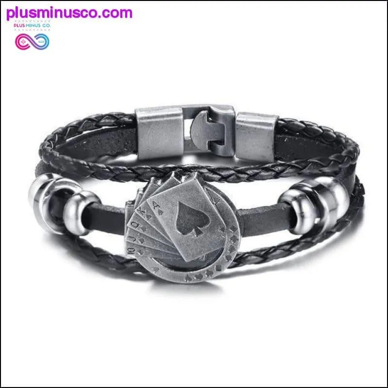 Infinity Men Bracelet Genuine Leather Black Hand Chain