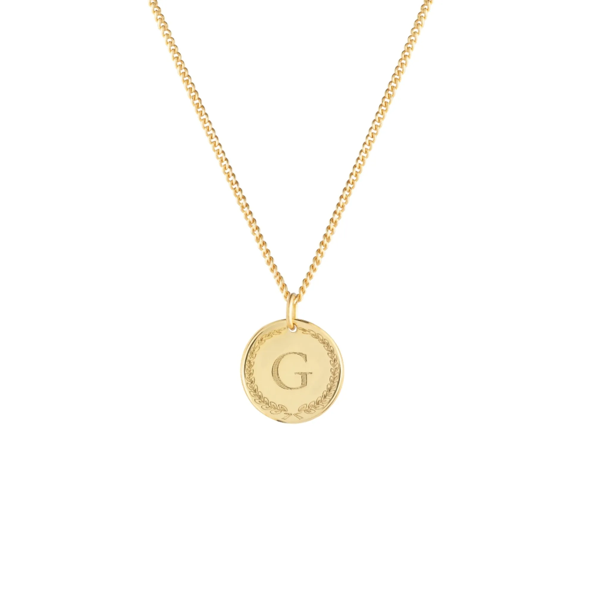 Initial Medallion Coin Necklace