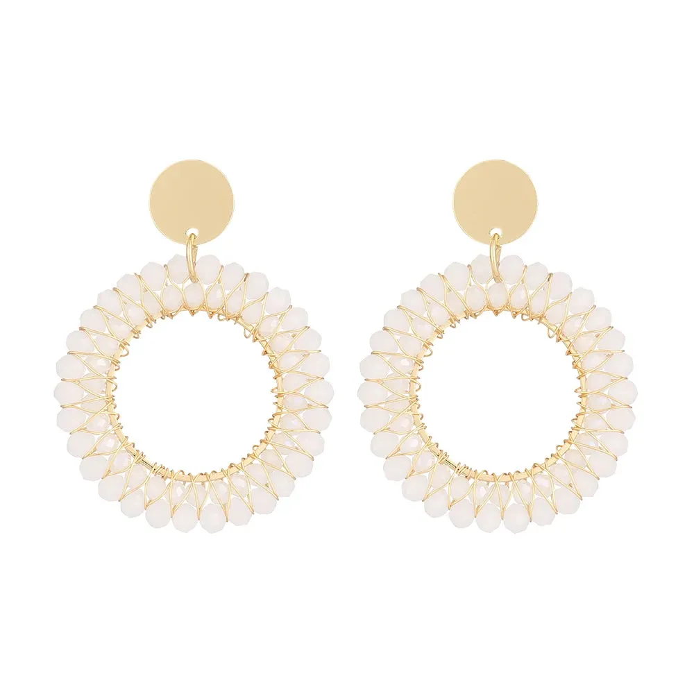 INKDEW Round Shape Drop Earrings for Women