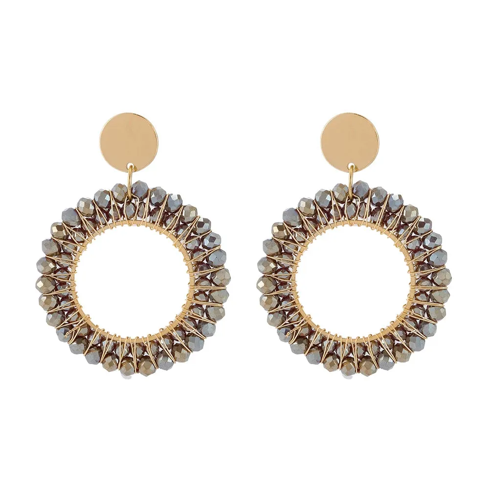 INKDEW Round Shape Drop Earrings for Women