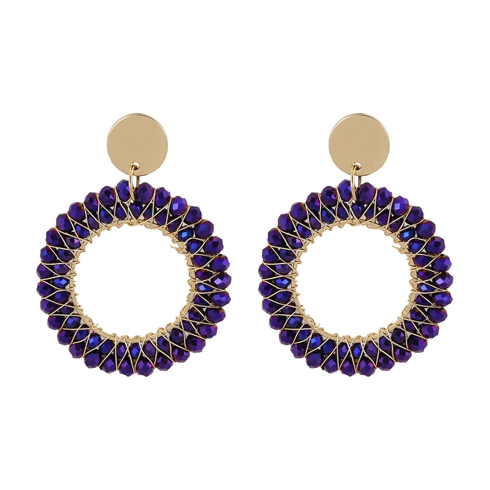 INKDEW Round Shape Drop Earrings for Women