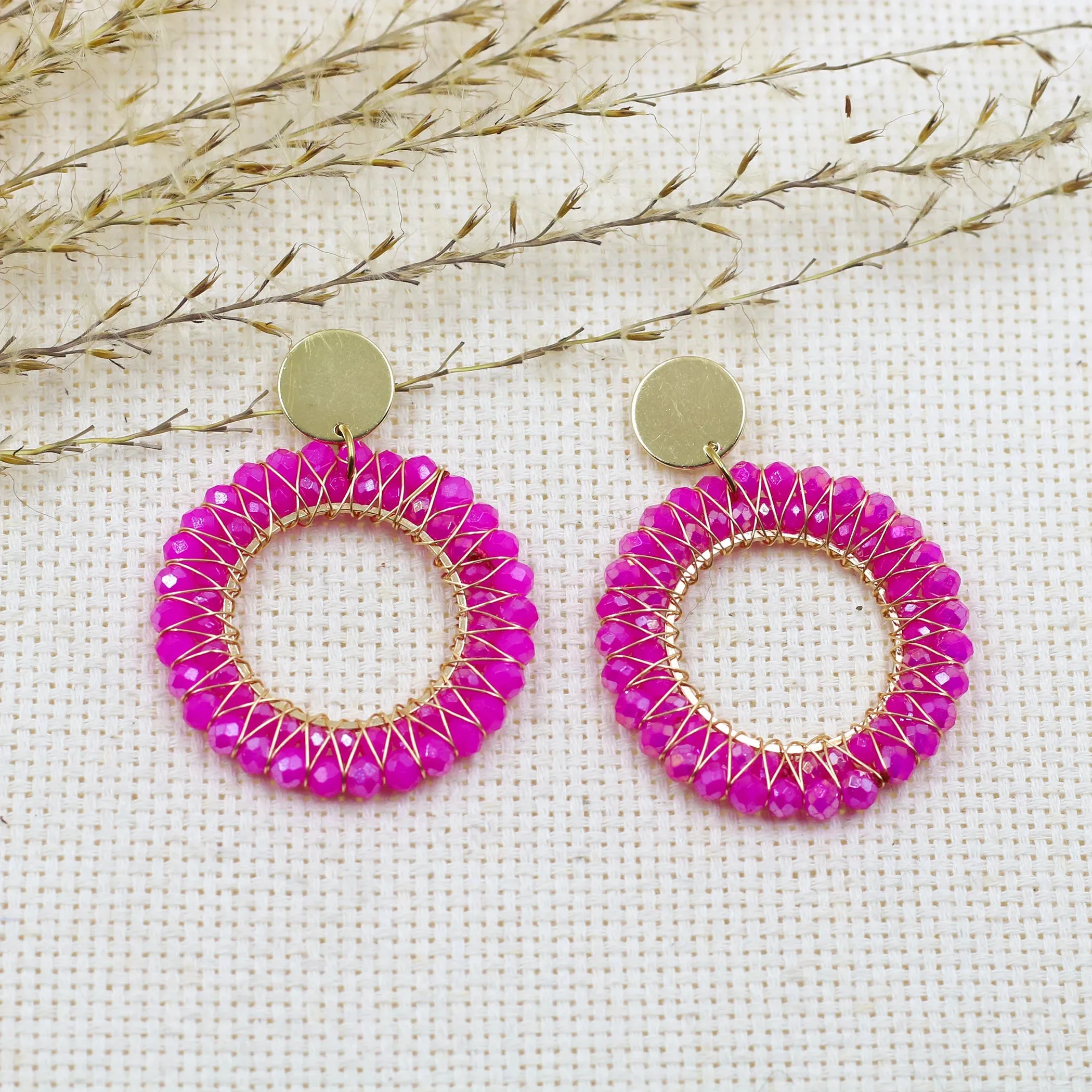 INKDEW Round Shape Drop Earrings for Women
