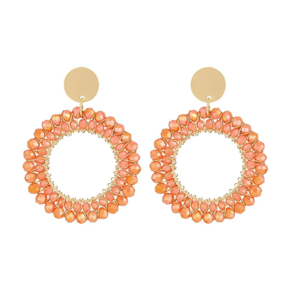 INKDEW Round Shape Drop Earrings for Women