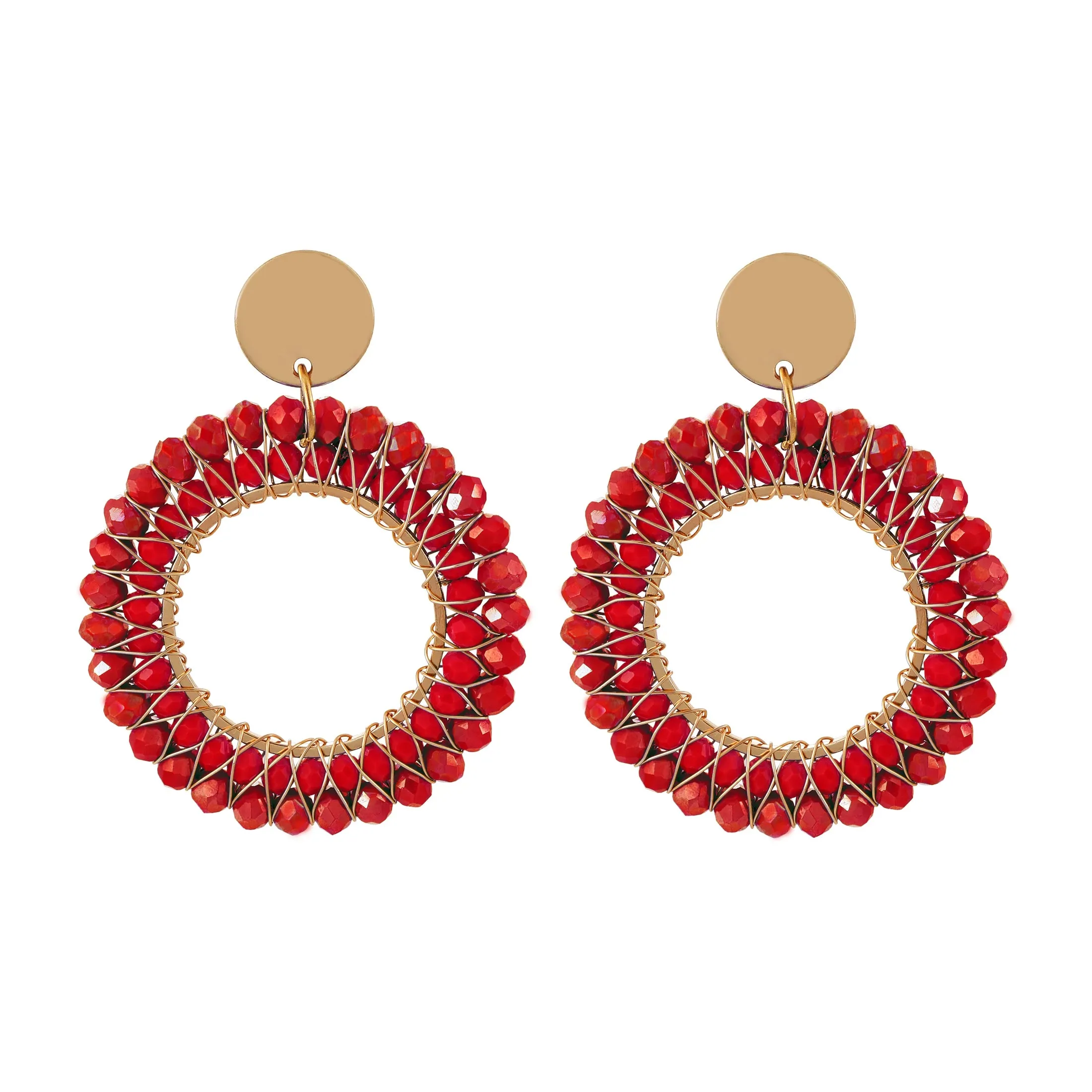 INKDEW Round Shape Drop Earrings for Women