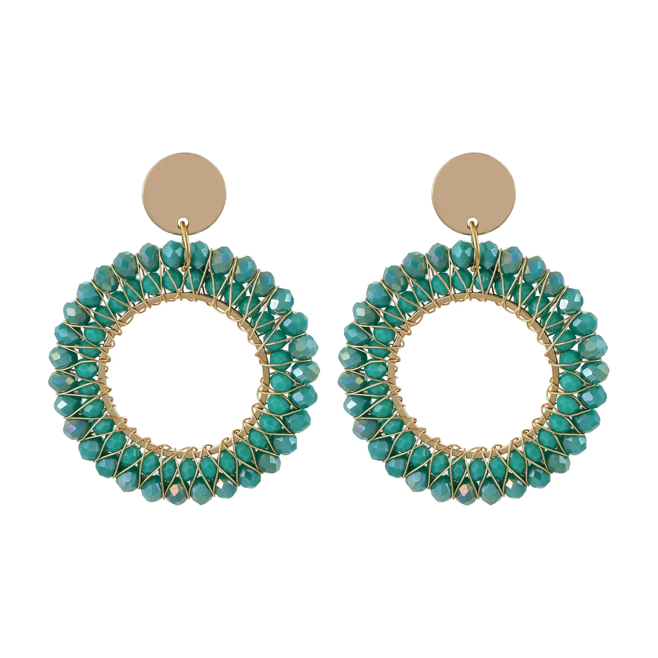 INKDEW Round Shape Drop Earrings for Women