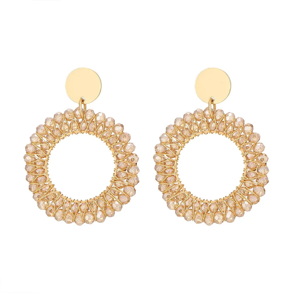 INKDEW Round Shape Drop Earrings for Women