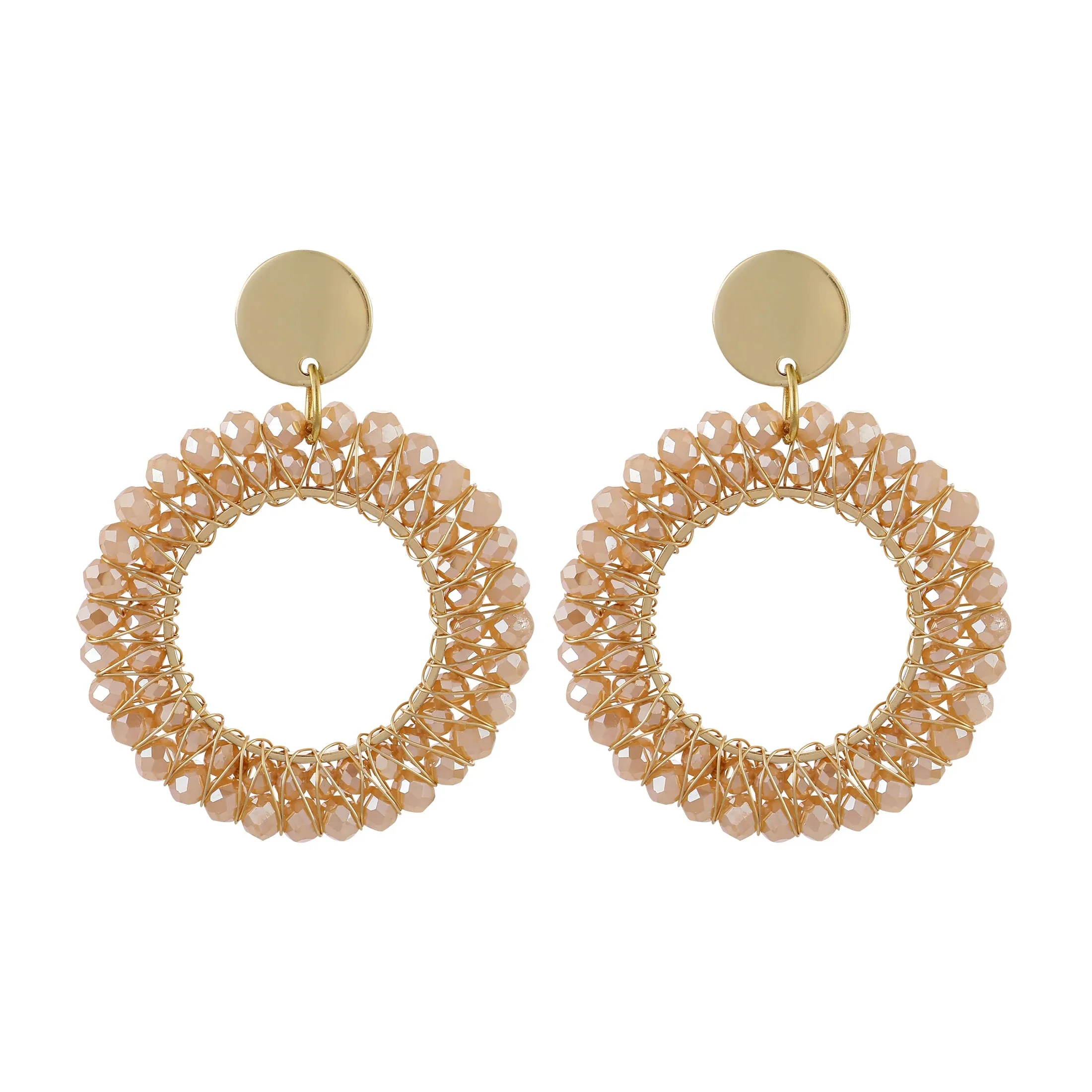 INKDEW Round Shape Drop Earrings for Women