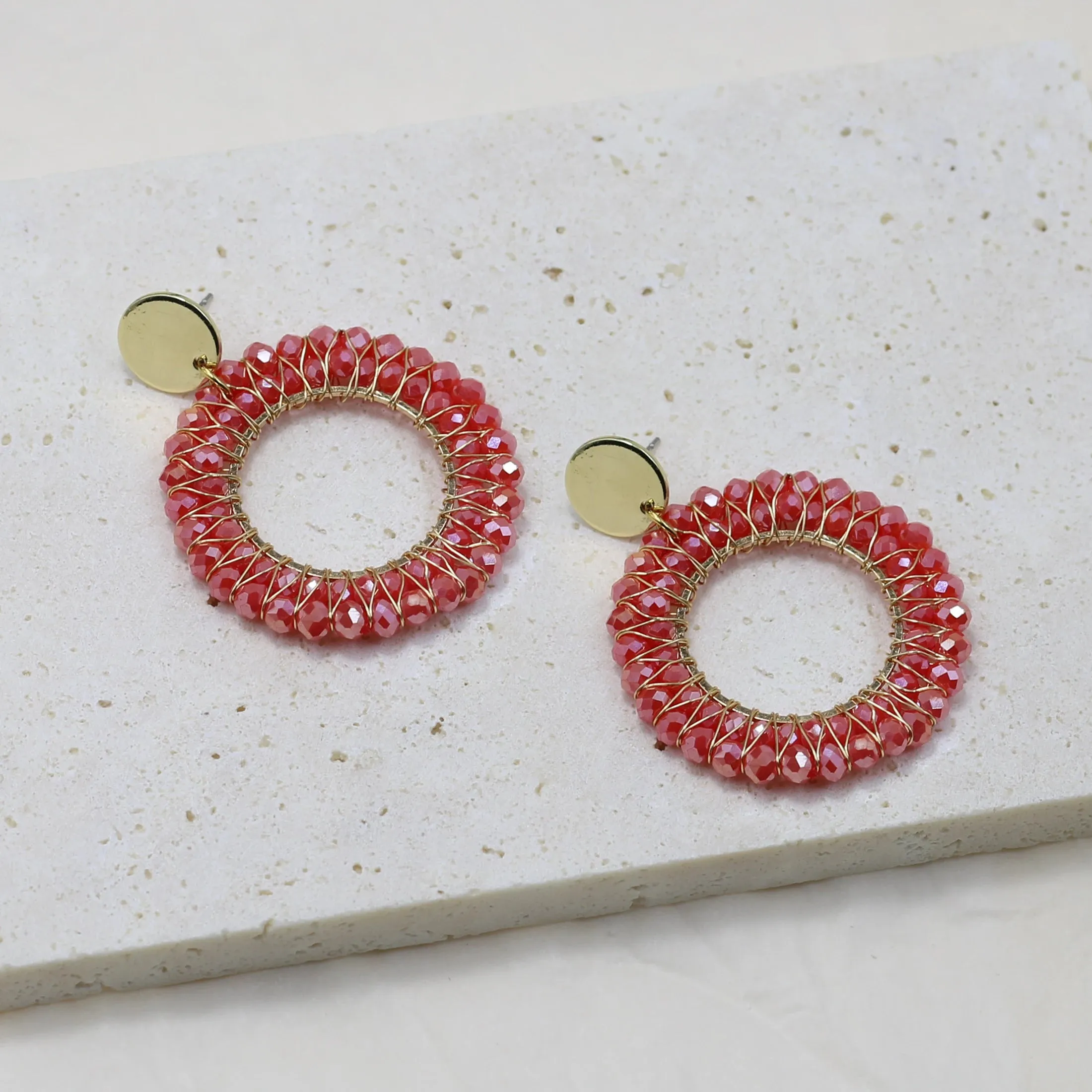 INKDEW Round Shape Drop Earrings for Women