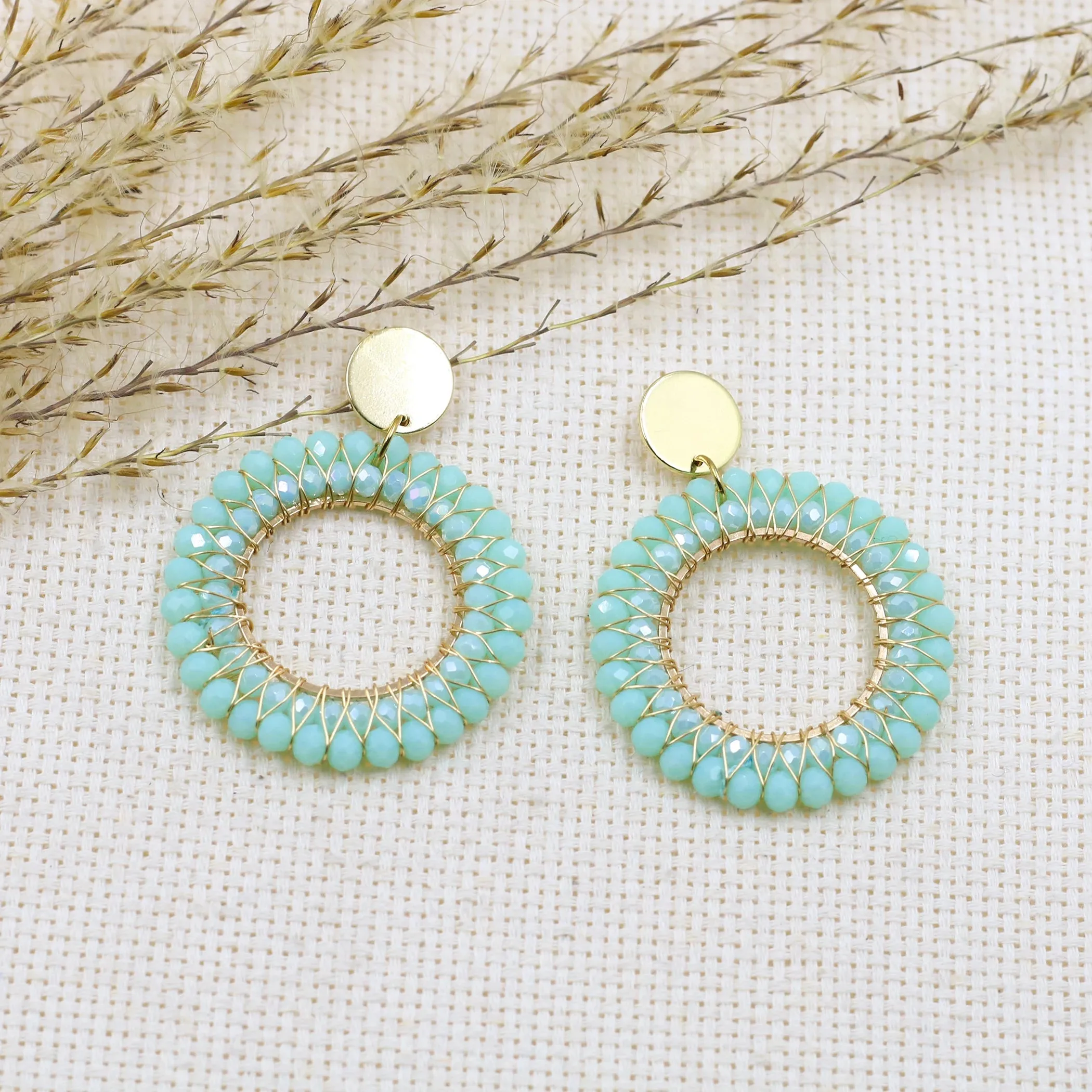 INKDEW Round Shape Drop Earrings for Women