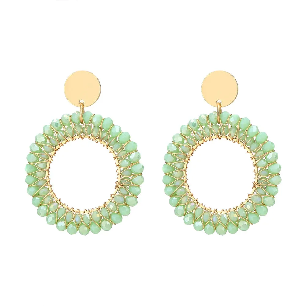 INKDEW Round Shape Drop Earrings for Women