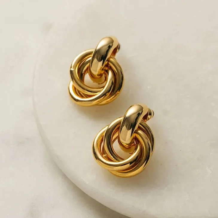 Interlocking Drop Earrings | Gold
