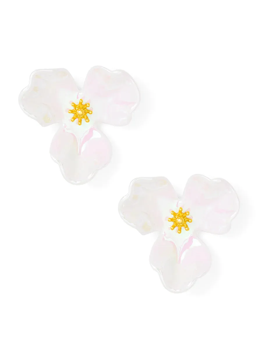 Iridescent Resin Petal Stud Earring