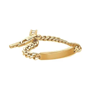 Italgem Stainless Steel Gold Plated (8mm) Curb ID Bracelet