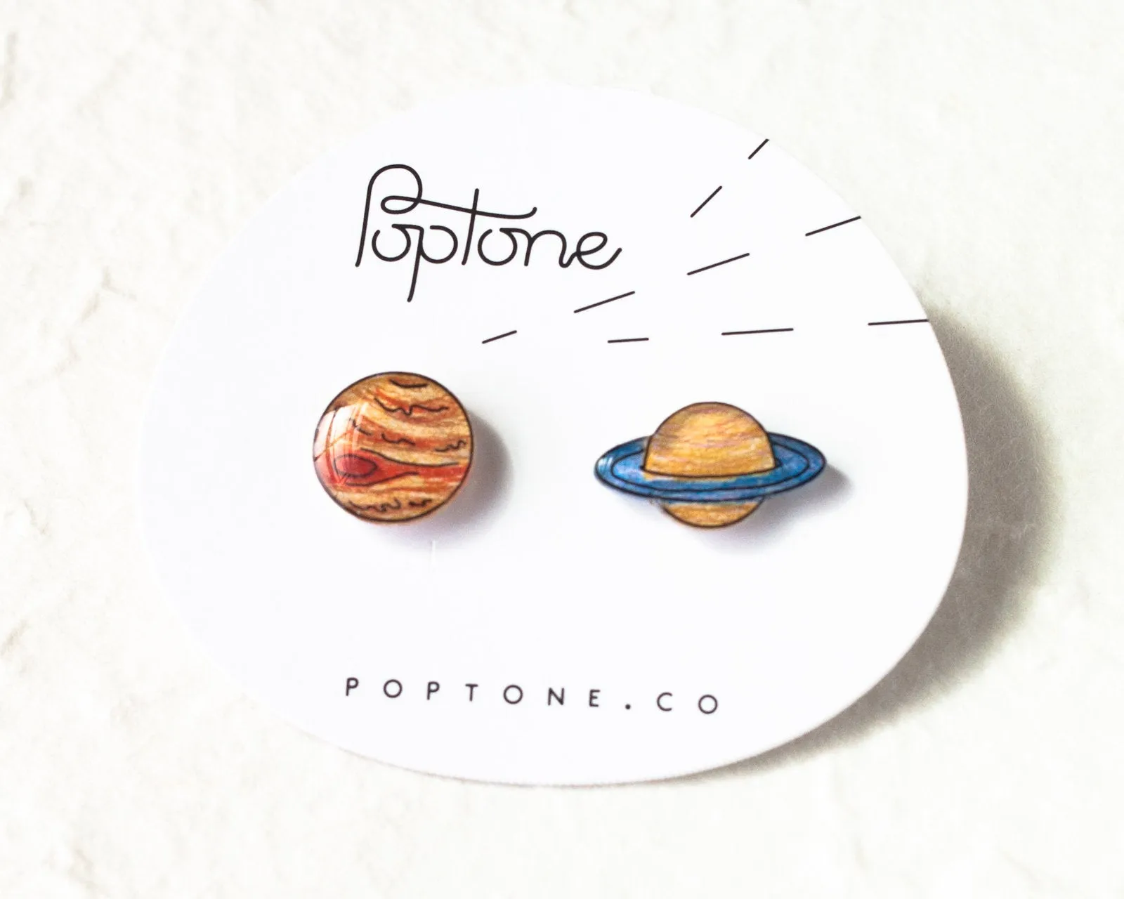 Jupiter and Saturn Planet Stud Earrings