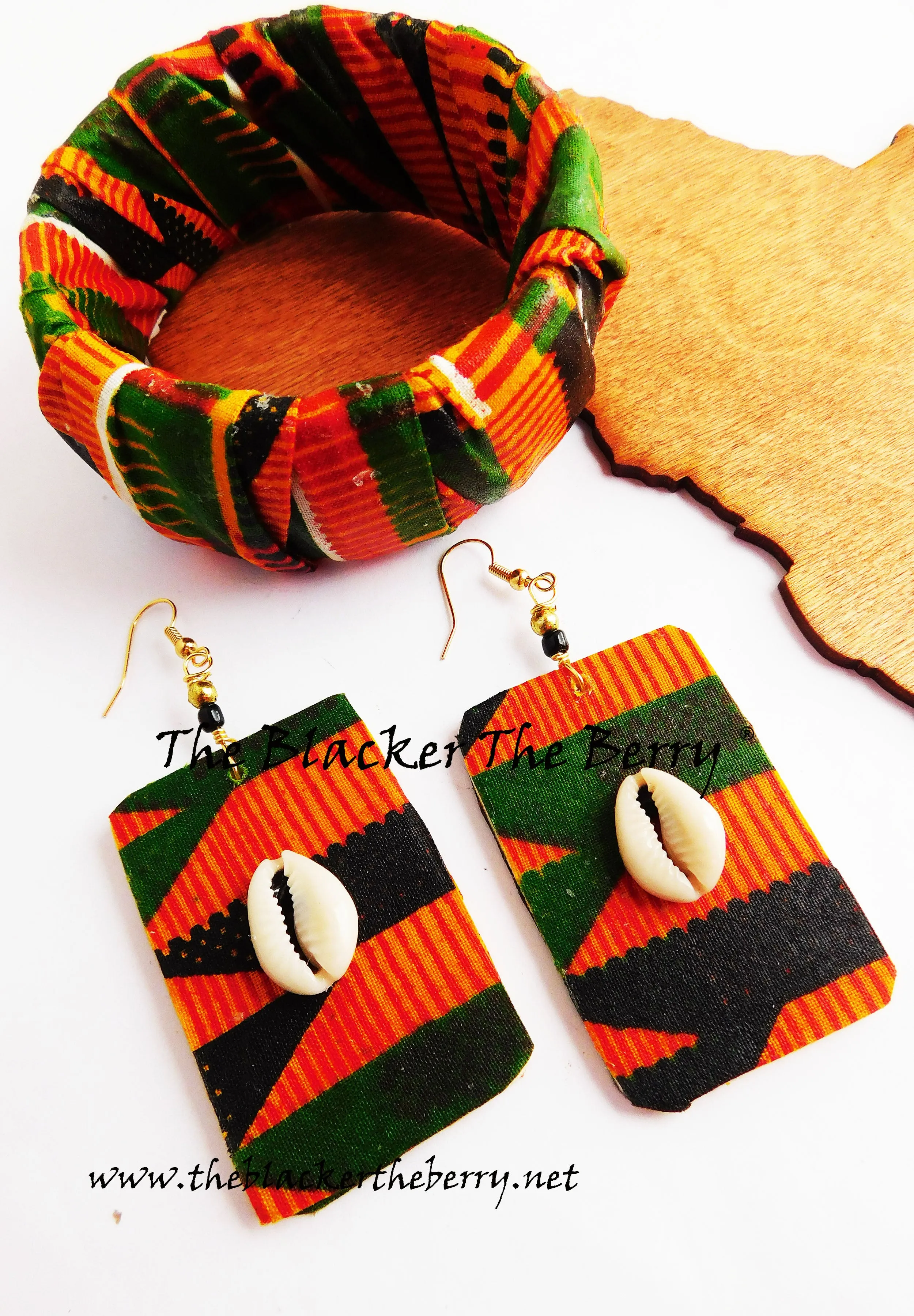 Kente Jewelry Set Bracelet Earrings African Ankara Women