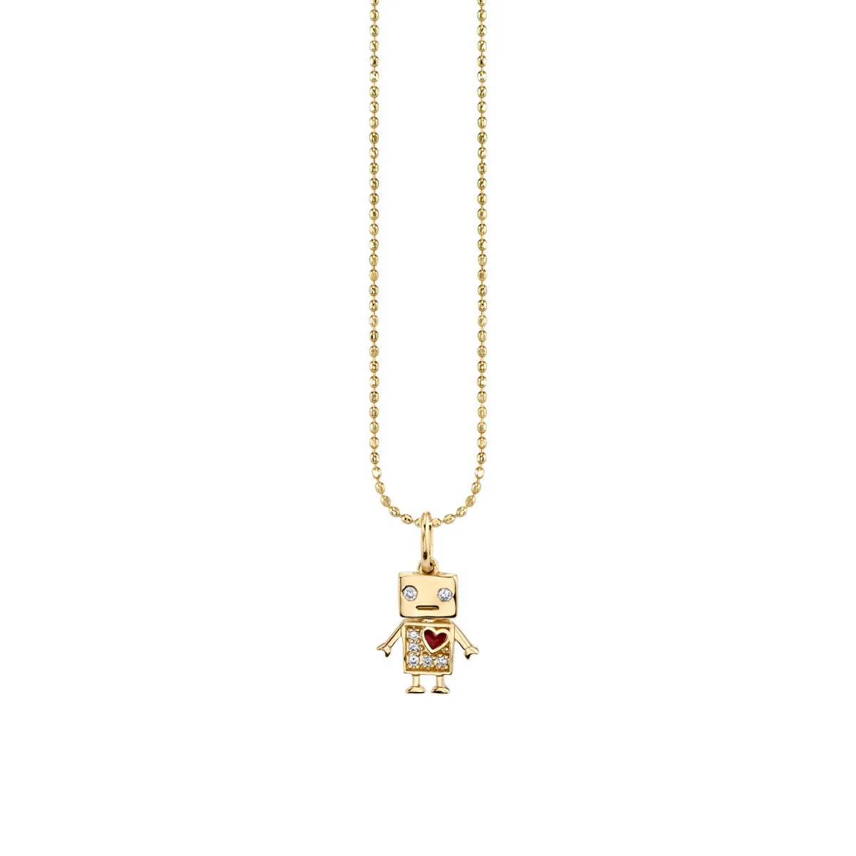 Kids Collection Gold & Diamond Baby Robot Necklace
