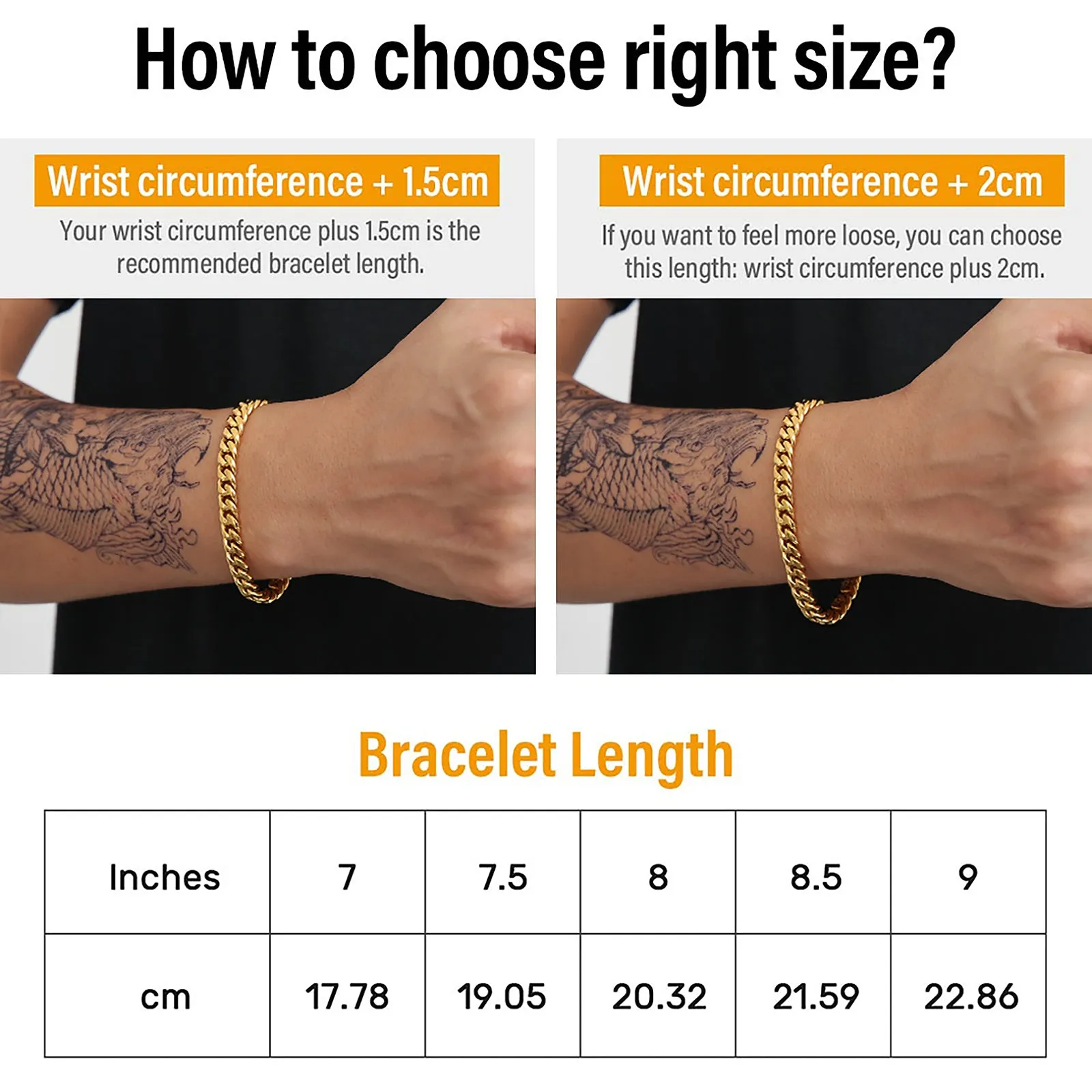 KRKC&CO KEEP REAL KEEP CHAMPION 8mm Mens Miami Cuban Link Chain and Bracelet Set in 18K Gold