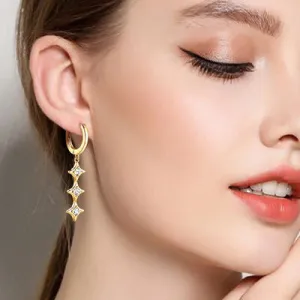 Lab Created Diamond 925 Sterling Silver Geometric Shape Earrings