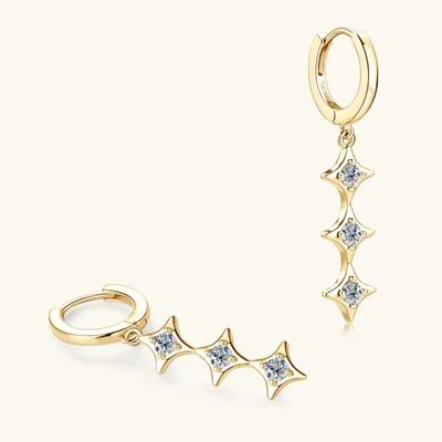 Lab Created Diamond 925 Sterling Silver Geometric Shape Earrings