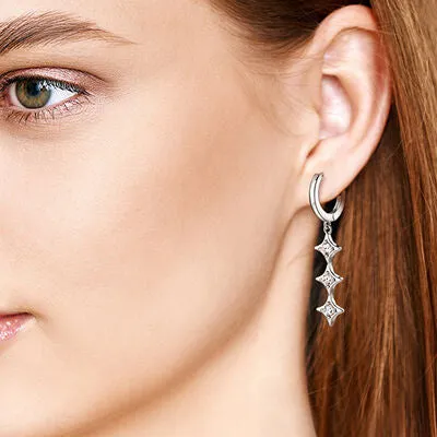 Lab Created Diamond 925 Sterling Silver Geometric Shape Earrings