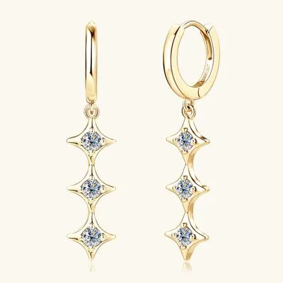 Lab Created Diamond 925 Sterling Silver Geometric Shape Earrings
